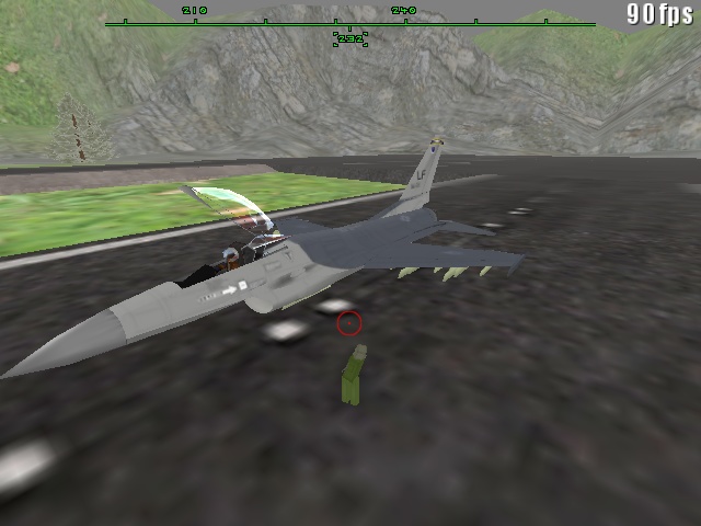 The infantry soldier standing beside a parked F-16 on the runway