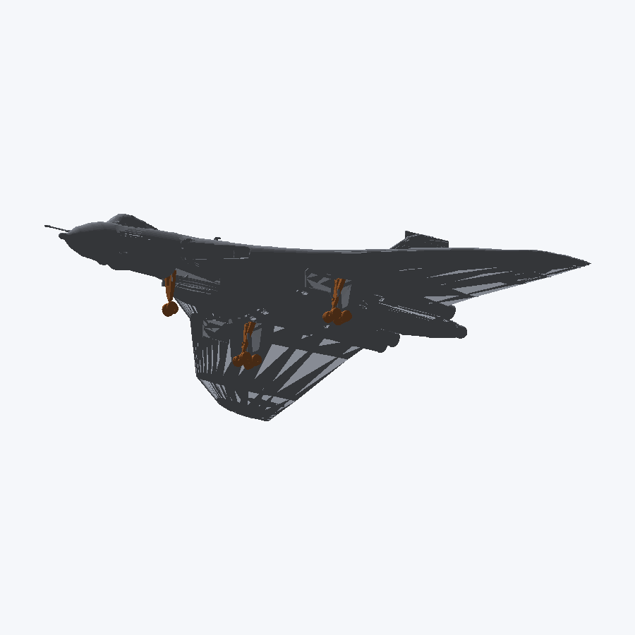 Avro Vulcan with landing gear down, rendered from the in-game model